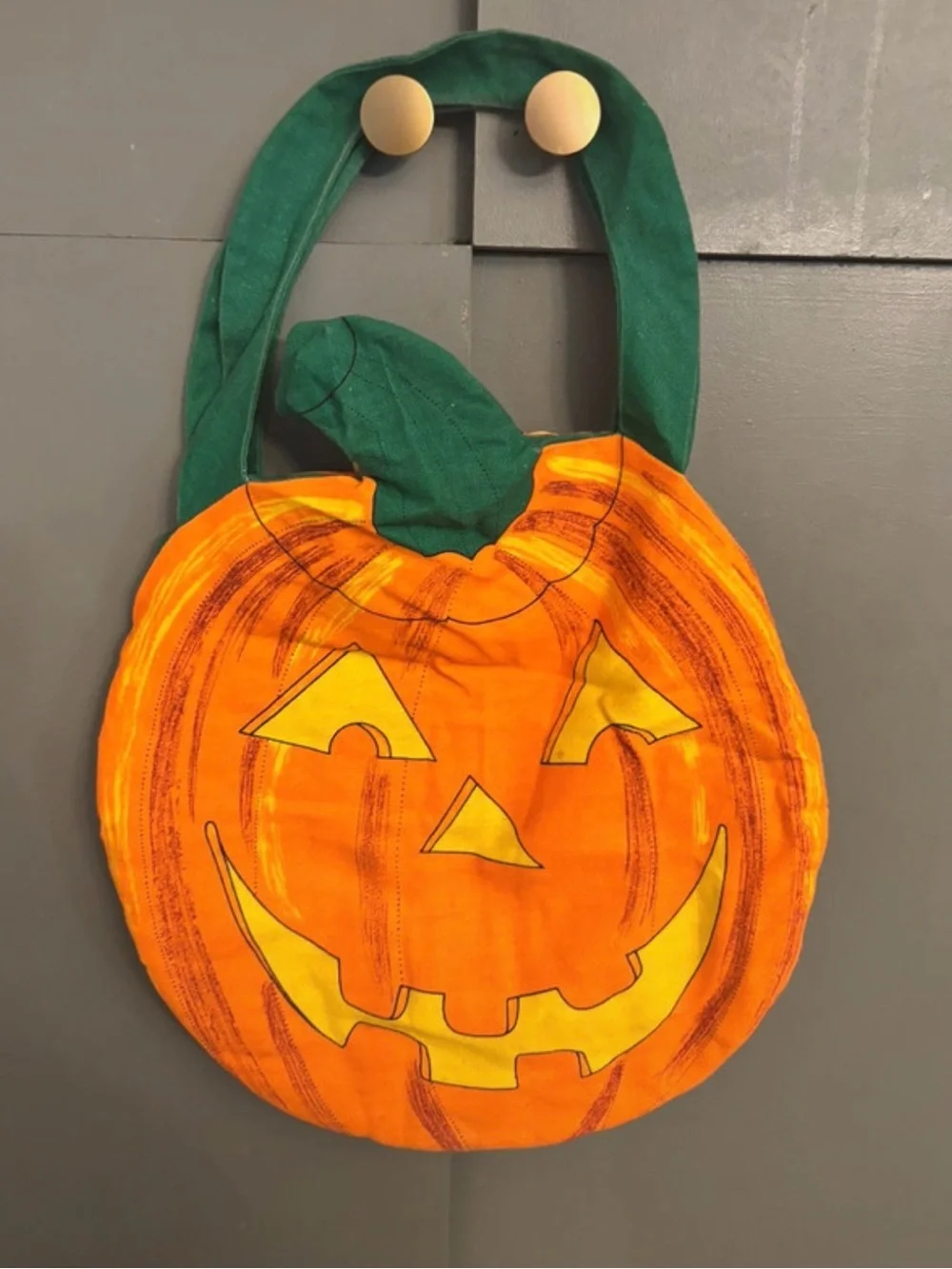 Vtg Cranston cloth Childerns treat or treat bag jack o latern